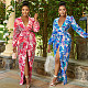Sexy Deep-V Printed Long Sleeves Split Bandage Long Dress OSD-6938
