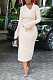 Elegant Ladies Solid Color Long Sleeves Bodycon Maxi Dress OD-8610