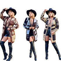 Autumn Winter Women Printed Knitted Cardigan Sweater CY-4032