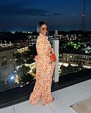 Stylish Printed Women Blouse And Long Pants Two Pieces Sets OD-8629