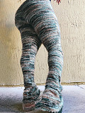 Colorful Striped Girl Fuzzy Flared Pants CH-23113