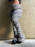 Colorful Striped Girl Fuzzy Flared Pants CH-23113