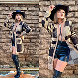 Autumn Winter Women Printed Knitted Cardigan Sweater CY-4032