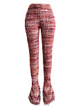 Colorful Striped Girl Fuzzy Flared Pants CH-23113