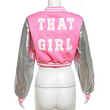Women Embroidery Patchwork Jacket Baseball Coat SXE-K23C33900