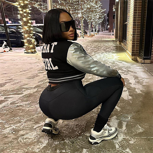 Women Embroidery Patchwork Jacket Baseball Coat SXE-K23C33900