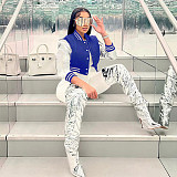 Women Embroidery Patchwork Jacket Baseball Coat SXE-K23C33900