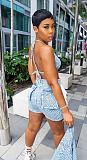 Fashionable Girl Tassel Shorts Denim Three-piece Set YUN-5295
