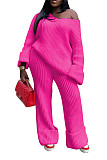 Women Solid Loose Sweater Knit Suit TR-1285