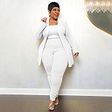 Solid Lapel Coat Tight Pants Work Suit Set NNWY-7750