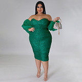Sequins Spicy Girl Buttocks Up Skirt Evening Dress NNWY-7764