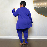 Solid Lapel Coat Tight Pants Work Suit Set NNWY-7750