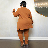 Solid Lapel Coat Tight Pants Work Suit Set NNWY-7750