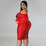 Sequins Spicy Girl Buttocks Up Skirt Evening Dress NNWY-7764