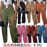 Women Leisure Holes Straight Leg Pants GT-9127
