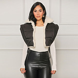 Autumn Winter Women Solid Color Cashmere Vest Zipper Jacket BN-9440