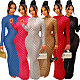 Lady Round Neck Slim Fit Long Dress OSM-4409