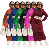 Turtleneck Long Sleeve Twist Knitted Sweater Dress TR-1236