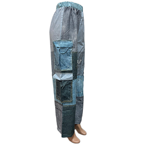 Women Three-dimensional Pockets Organ Wide Leg Pants GT-9154