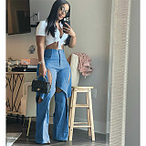 Women Leisure Holes Straight Leg Pants GT-9127