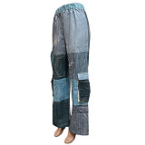 Women Three-dimensional Pockets Organ Wide Leg Pants GT-9154