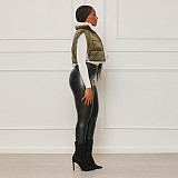 Autumn Winter Women Solid Color Cashmere Vest Zipper Jacket BN-9440