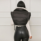 Autumn Winter Women Solid Color Cashmere Vest Zipper Jacket BN-9440