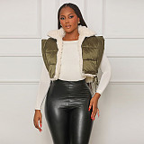 Autumn Winter Women Solid Color Cashmere Vest Zipper Jacket BN-9440