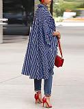 Striped Irregular Long Shirt Blouse TR-837
