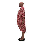 Striped Irregular Long Shirt Blouse TR-837