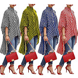 Striped Irregular Long Shirt Blouse TR-837