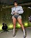 Women's Fashion Round Neck Long Sleeve Zipper Warm Reflective Cotton Jacket ZS-0603