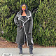 Women Lapel Collar Broken-holes Denim Long Coat MTY-6809