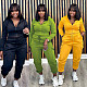 Autumn Winter Women's Cashmere Hoodie Overalls Pocket Set Solid Color Two-piece OLY-6138