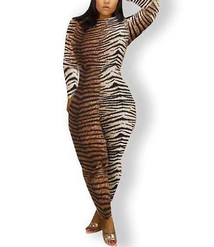 Leopard Bodysuit Tight-fitting Jumpsuit DNY-2255