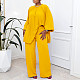 Loose Blouse And Pants Women Solid Outfit Casual MLA-3240