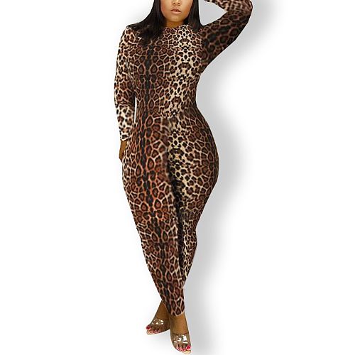 Leopard Bodysuit Tight-fitting Jumpsuit DNY-2255