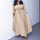 Lace Up African Plus Size Solid Dress MLA-3171