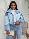 Stylish Women's Zipper Front Denim Printed Cotton-padded Jacket ZS-0633