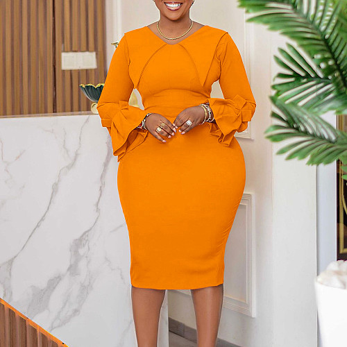 Office Ladies Pencil Dress African Women Elegant MLA-3201