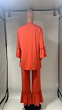 Ruffle Sleeved Cardigan Shirt Flared Pants Two-piece Set DNY-2246