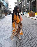 Women's Casual Lapel Collar Knitted Split Long Coat TR-1287