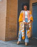 Women's Casual Lapel Collar Knitted Split Long Coat TR-1287