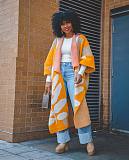 Women's Casual Lapel Collar Knitted Split Long Coat TR-1287