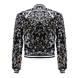 Women Sequins Jacket Sparkle Open Front Blazer Coat YLA-9381