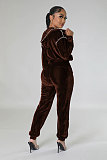 Beaded Velvet Short Top Tie Feet Tapered Pants Set YLA-10315