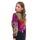 Sequins Gradient Women's Sweater Jacket Coat YLA-9272