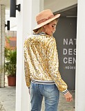 Women Sequins Jacket Sparkle Open Front Blazer Coat YLA-9381