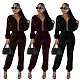 Beaded Velvet Short Top Tie Feet Tapered Pants Set YLA-10315