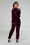 Beaded Velvet Short Top Tie Feet Tapered Pants Set YLA-10315